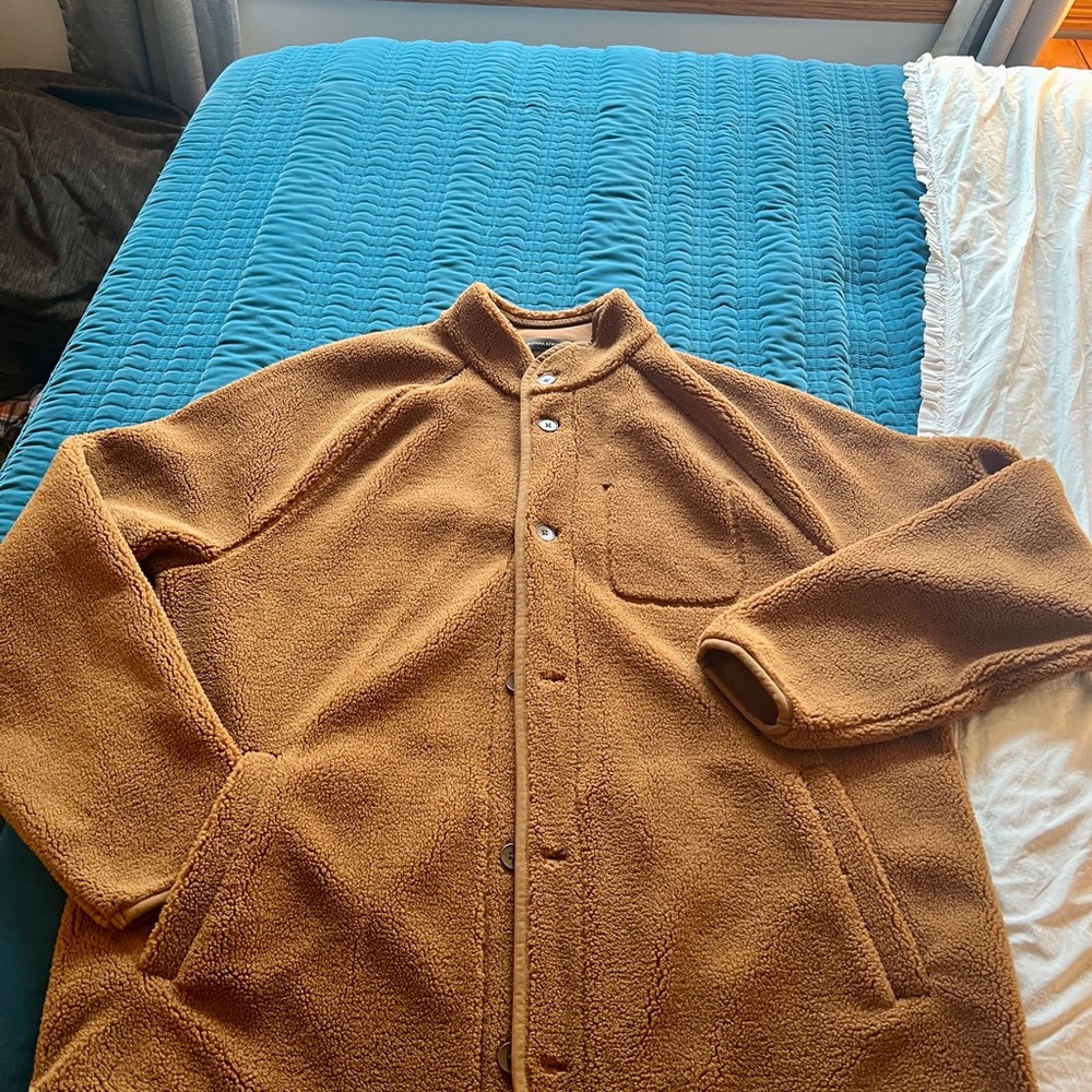 EUC! XXL Tall Banana Republic Brown Faux Sherpa Teddy Bear Jacket!